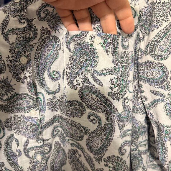 Croft & Barrow Button Up Shirt White Purple Black Paisley Womans XXL - Picture 7 of 7